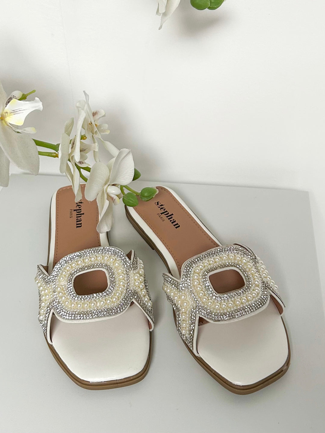 Jewel & Pearl Detail Sandals (3 Colours)