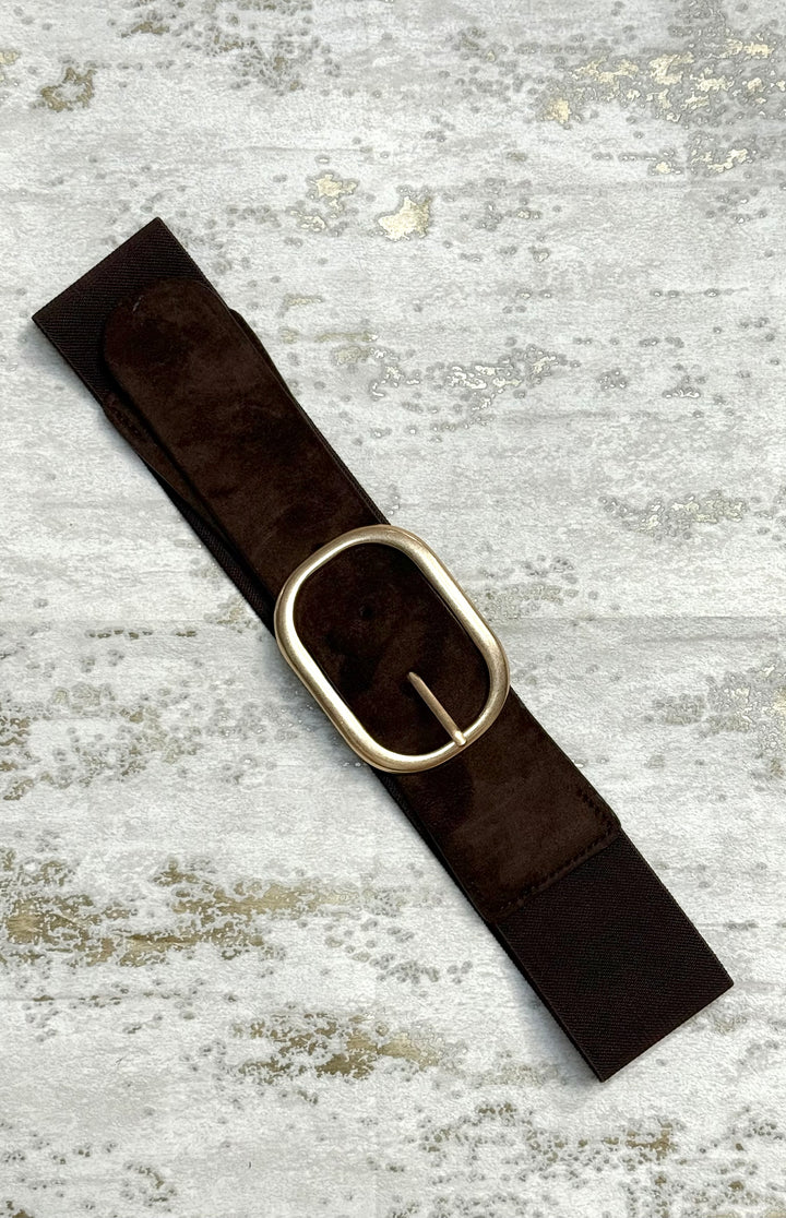 Wide Waist Belt With Oval Buckle (3 Colours)