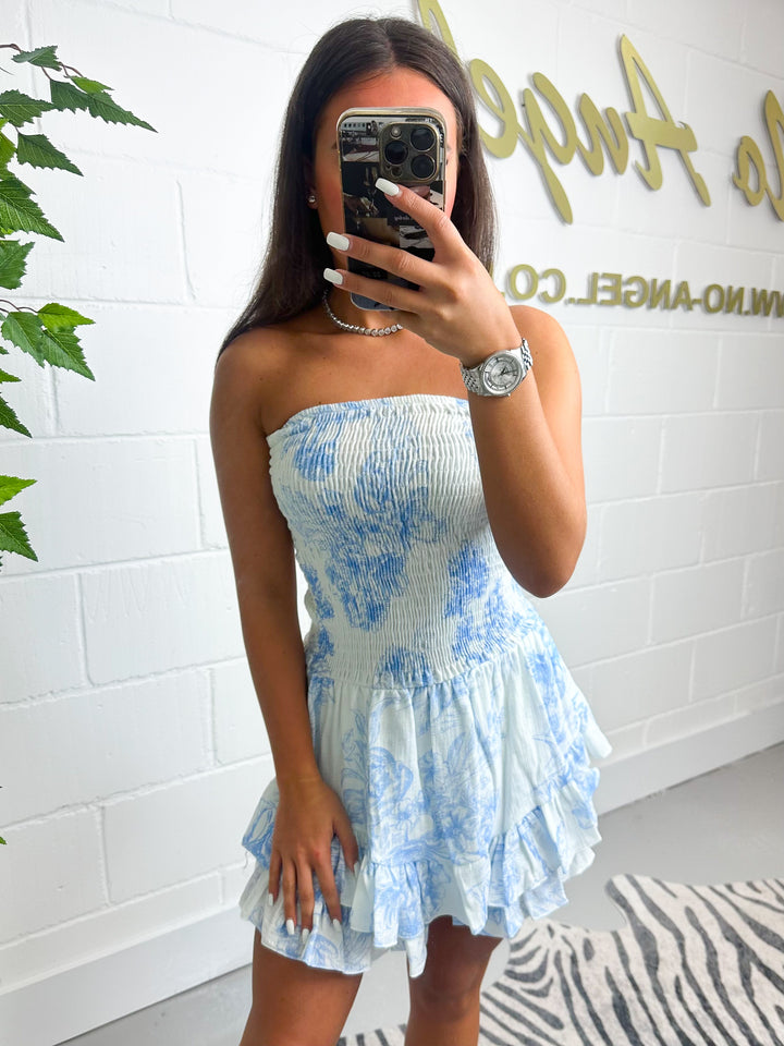 Cheesecloth Printed Ruffle Bottom Playsuit (4 Colours)