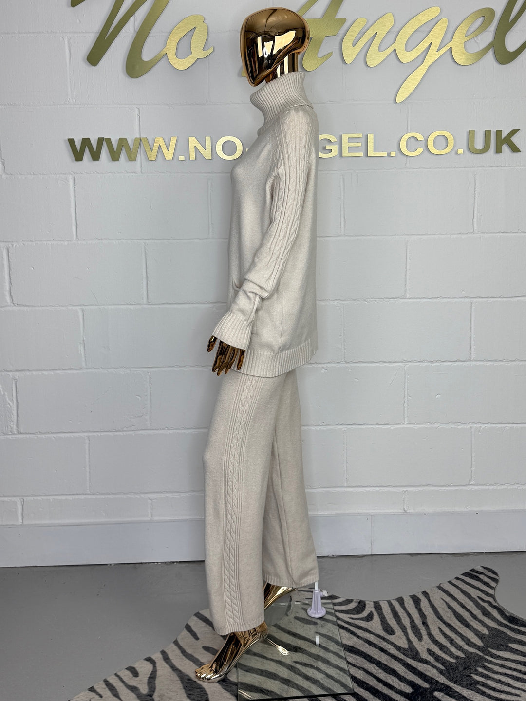 Roll Neck Cable Knit Pocket Trouser Co-Ord (4 Colours)
