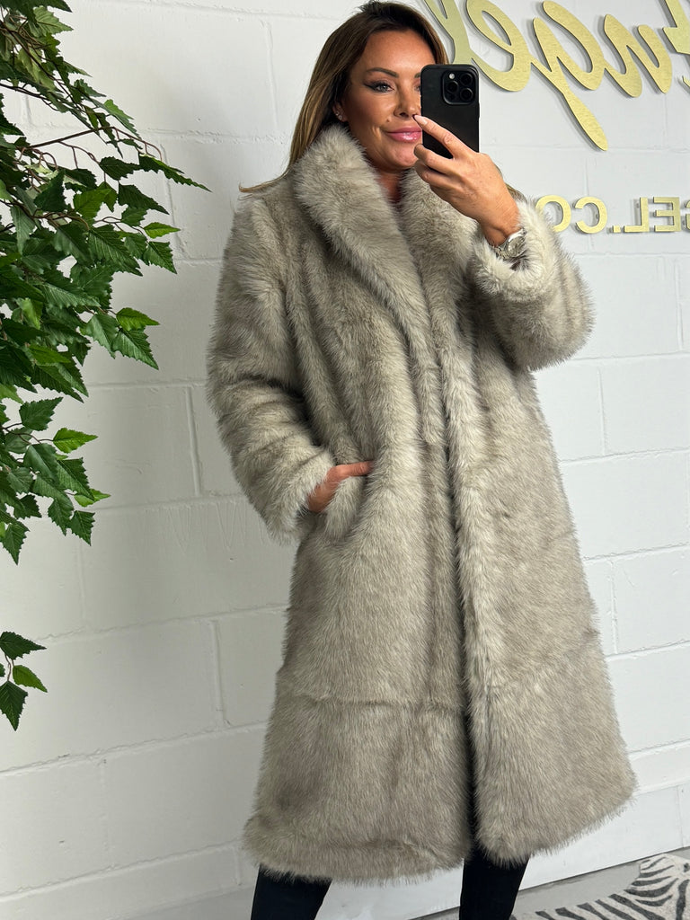 Cream Faux Fur Longline Coat – No Angel Clothing