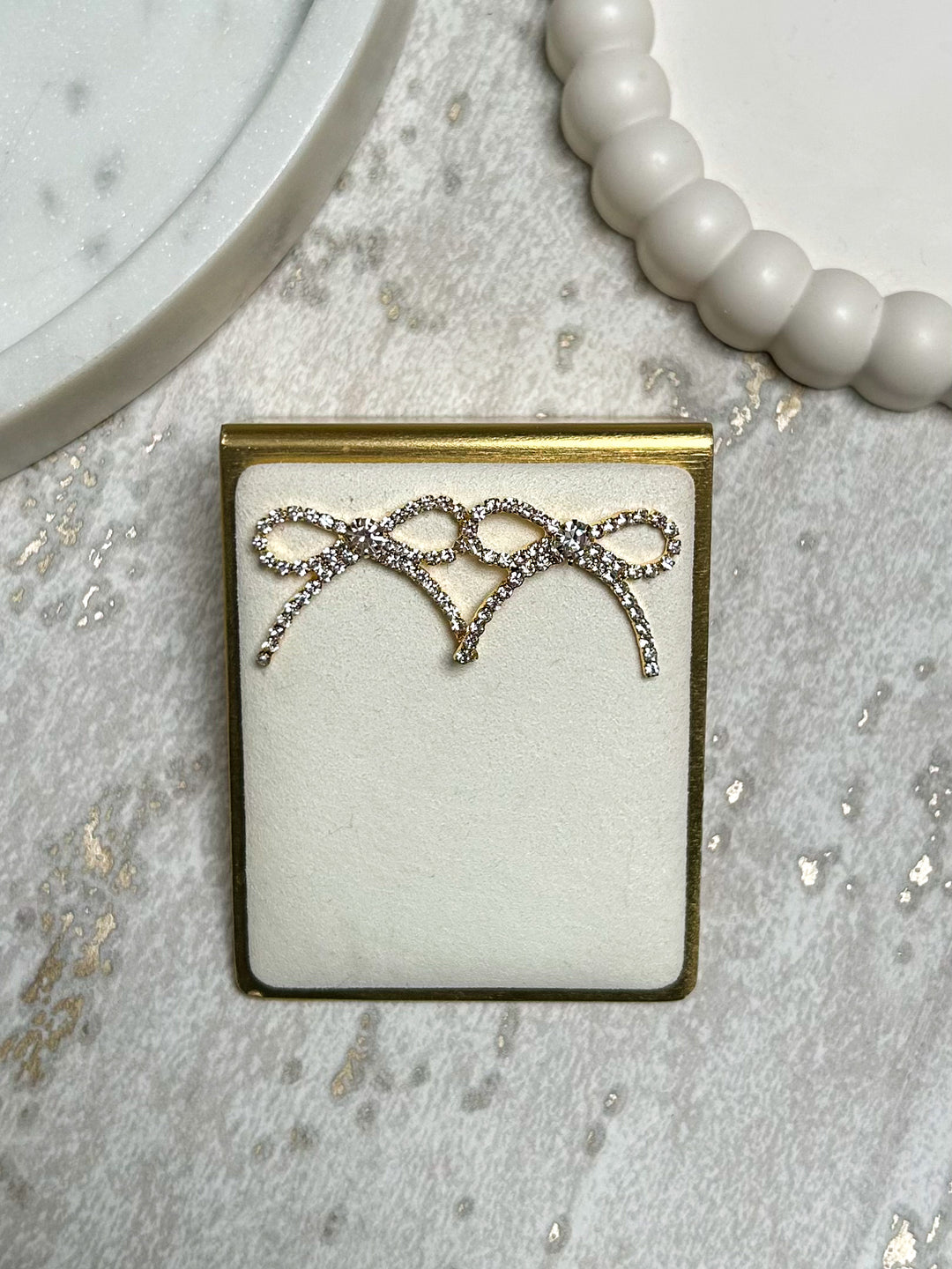 Diamante Bow Earrings (2 Colours)