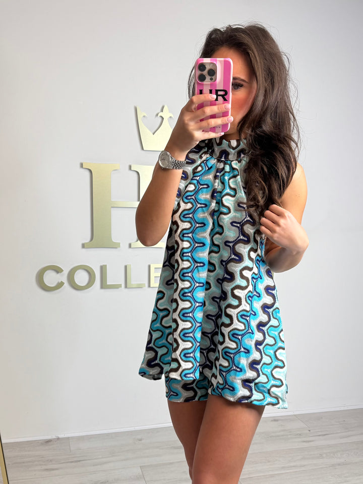 Wavey Halter Neck Floaty Top & Shorts Co-ord (2 Colours)