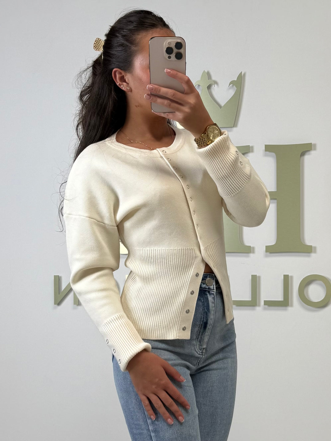 Soft Knit Button Up Ribbed Bottom Cardigan (4 Colours)