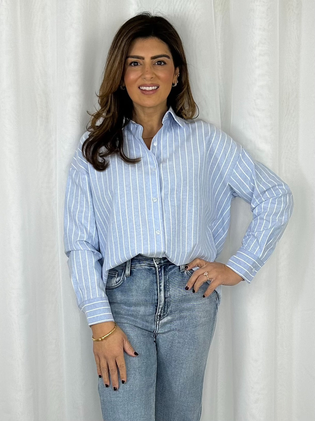 Pinstripe Collared Shirt (2 Colours)