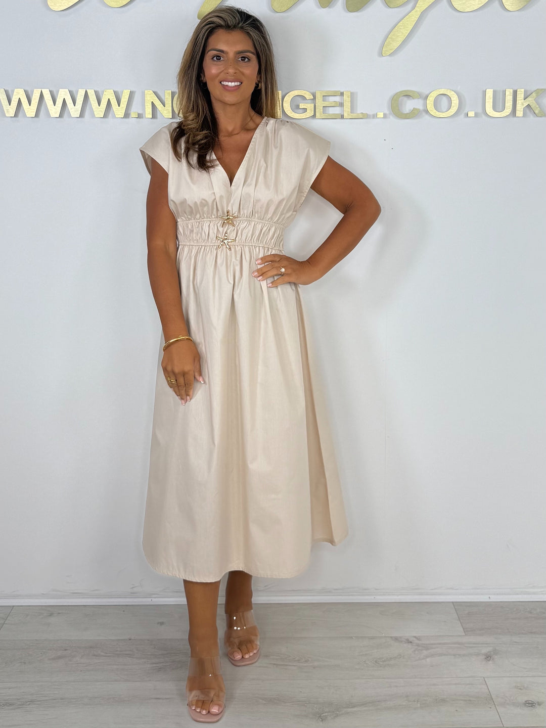 Double Star Cap Sleeve Midi Dress (5 Colours)