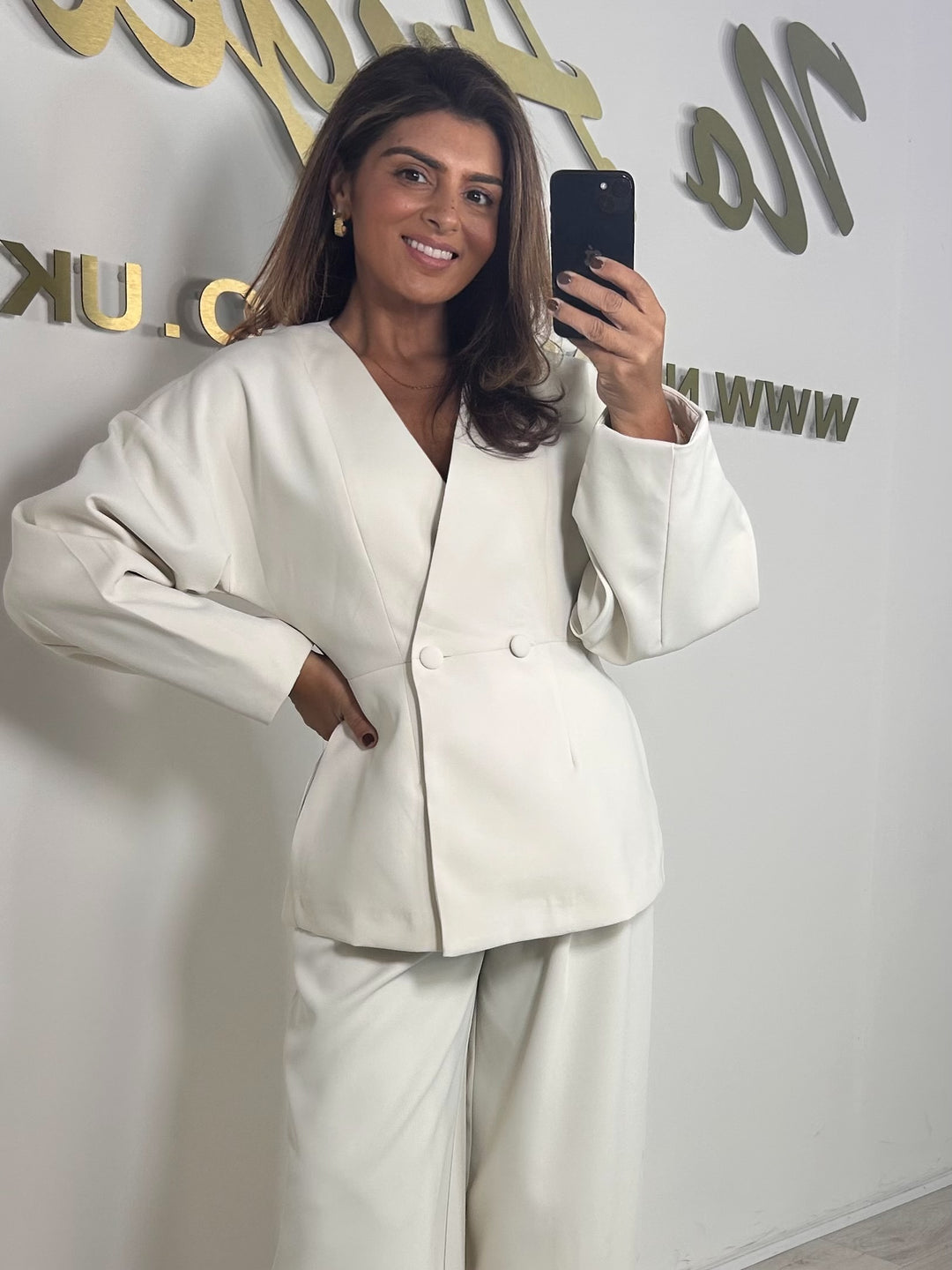 Cream Blazer and Tailored Trouser Co-Ord