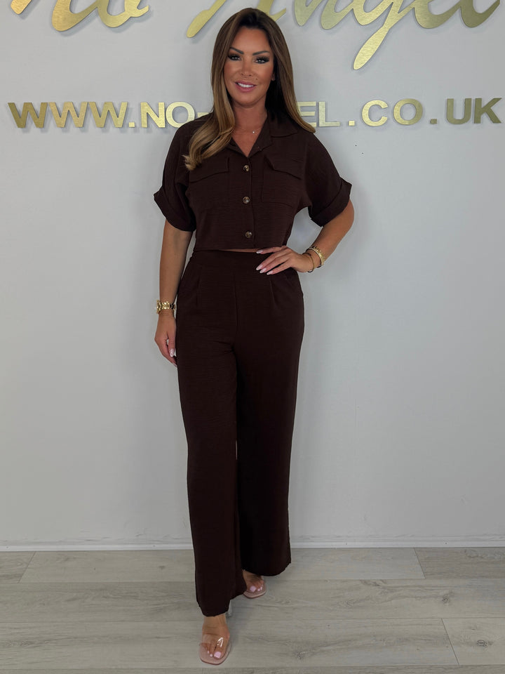 Short Sleeve Pocket Detail Top & Trouser Co-Ord (7 Colours)