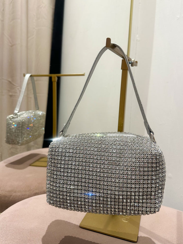 Diamante Box Zip Up Mini Bag (3 Colours)