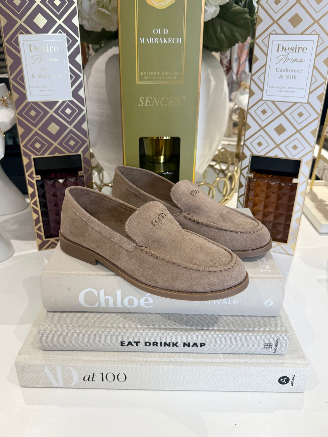 Beige Plain Loafers