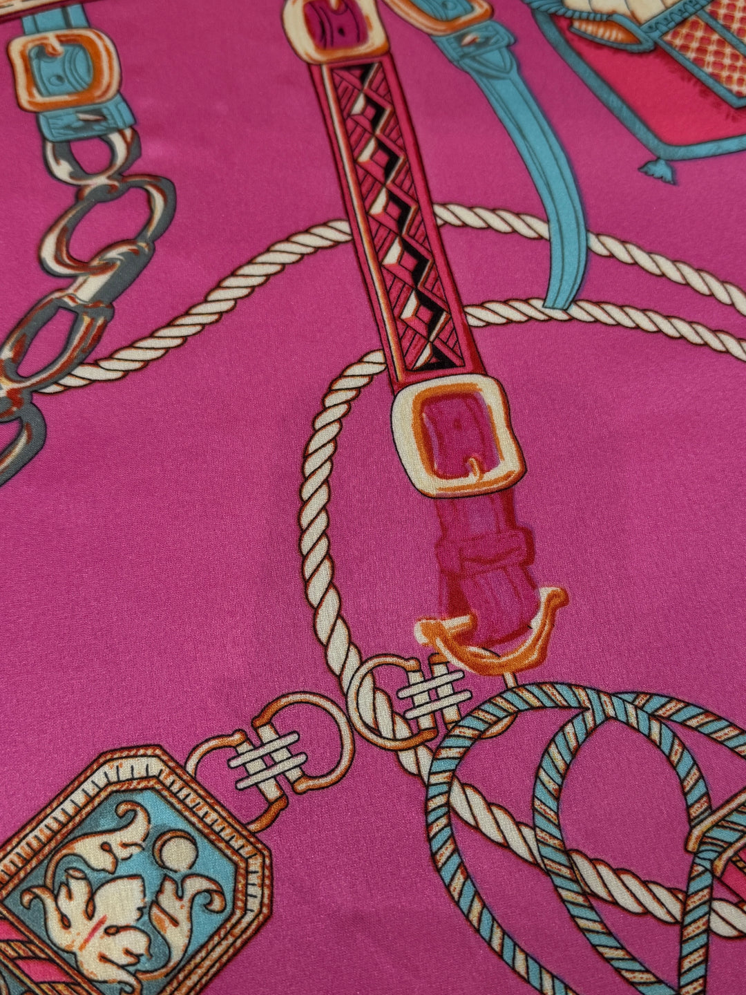 Tassel & Chain Silky Patterned Scarf (3 Colours )