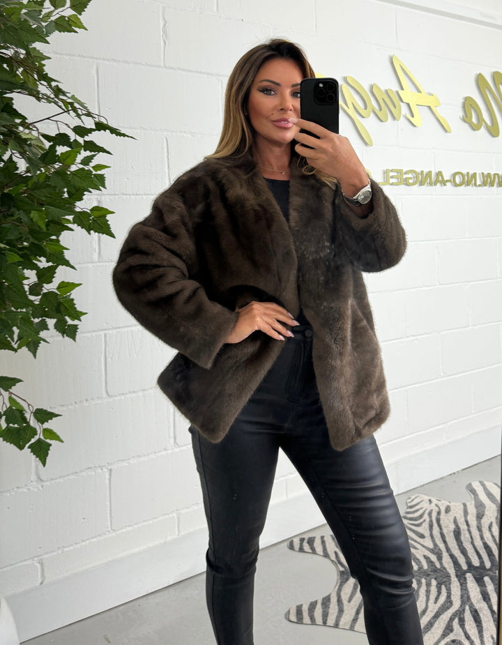 Brown Faux Fur Jacket