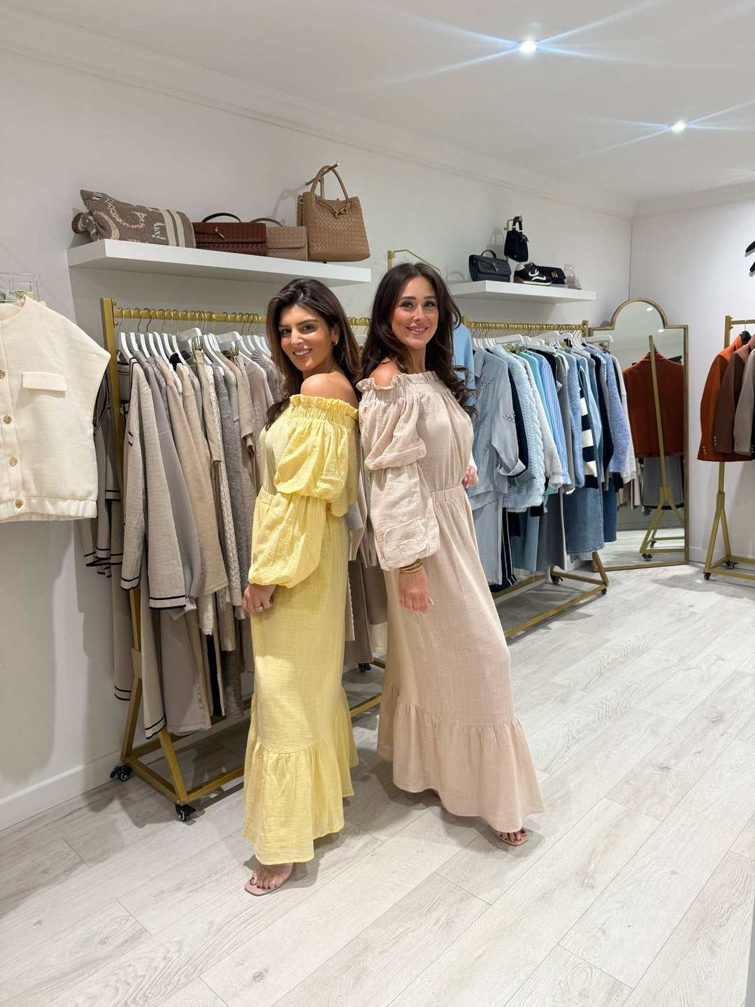 Bardot Balloon Sleeve Maxi Skirt Co-ord (2 Colours)