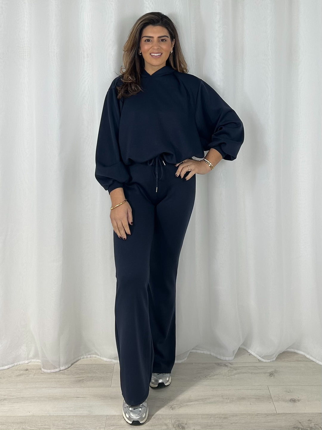 Balloon Sleeve Hooded Jumper & Flared Trouser Co-Ord (7 Colours)