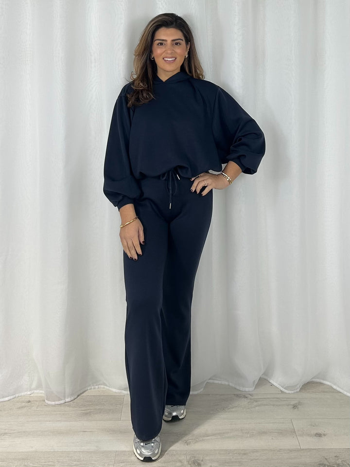 Balloon Sleeve Hooded Jumper & Flared Trouser Co-Ord (7 Colours)