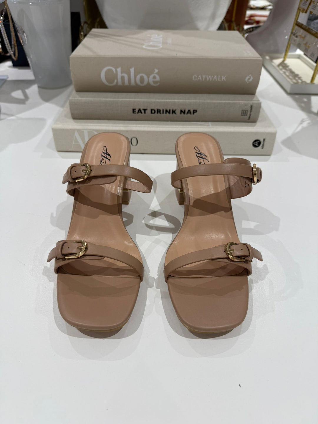 Double Buckle Strap Block Heel (4 Colours)