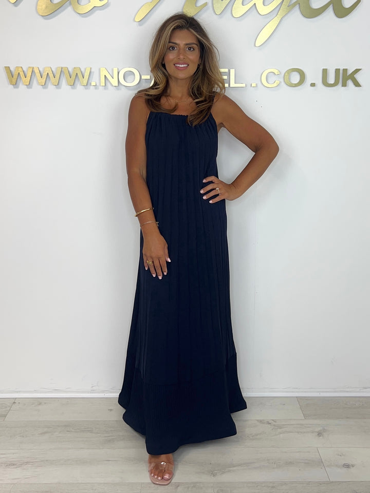 Spaghetti Strap Pleated Maxi Dress (5 Colours)