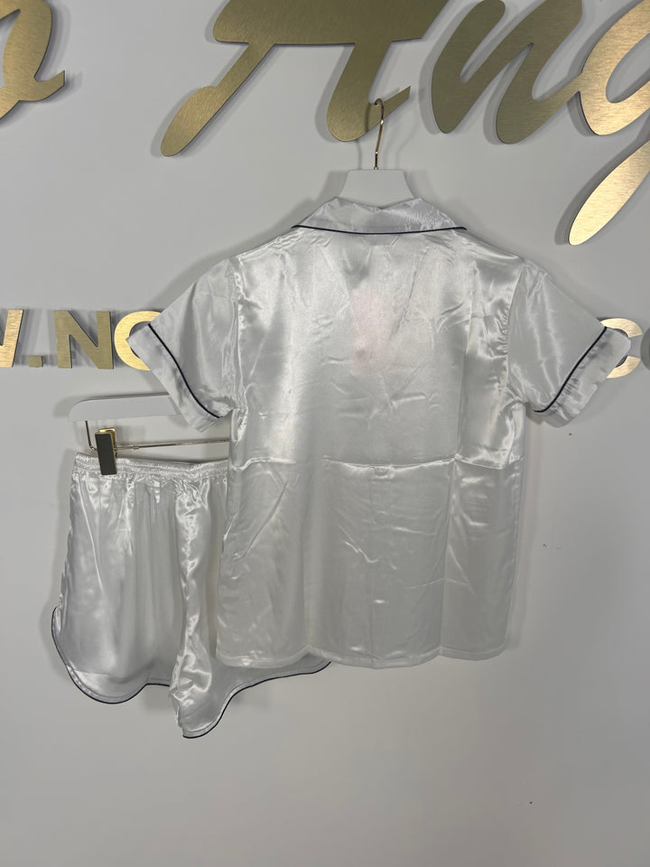Satin Short Sleeve Pajama Set (3 Colours)