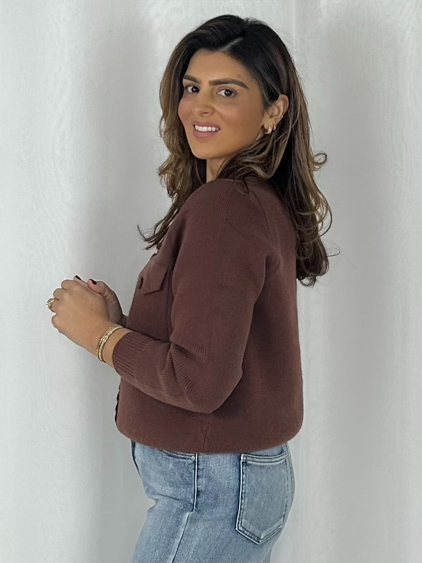 Collared Scalloped Edge Pocket Cardigan (3 Colours)