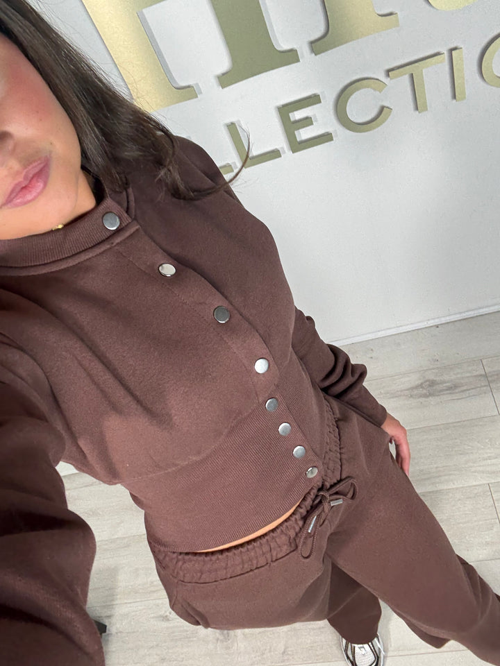 Button Up Cinched Waist Jumper & Straight Leg Trouser Co-ord (5 Colours)