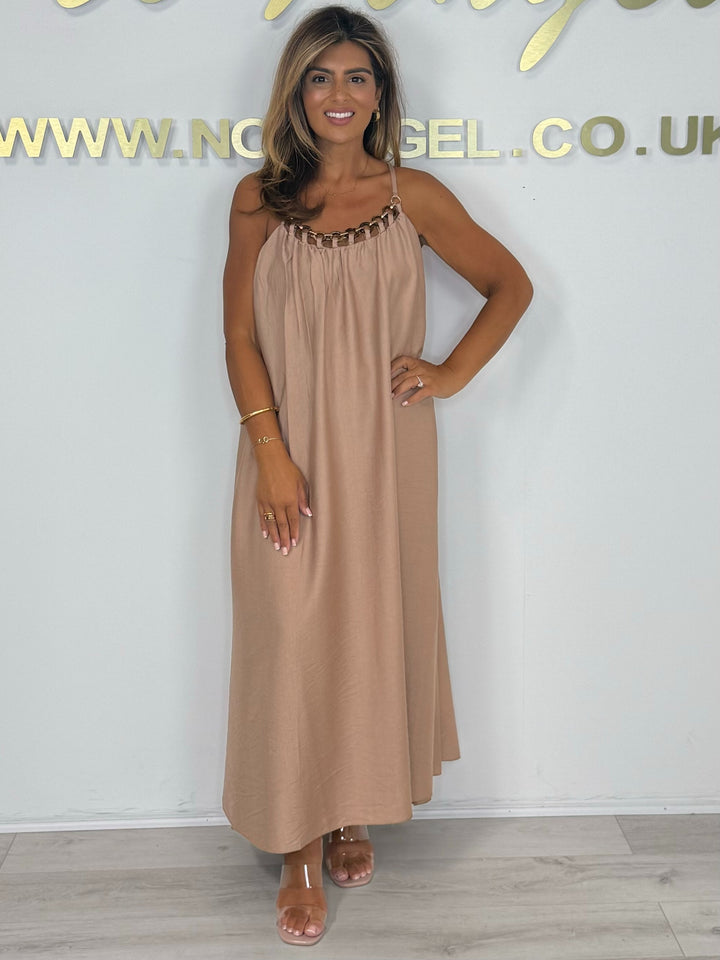 Chain Detail Strappy Floaty Maxi Dress (5 Colours)