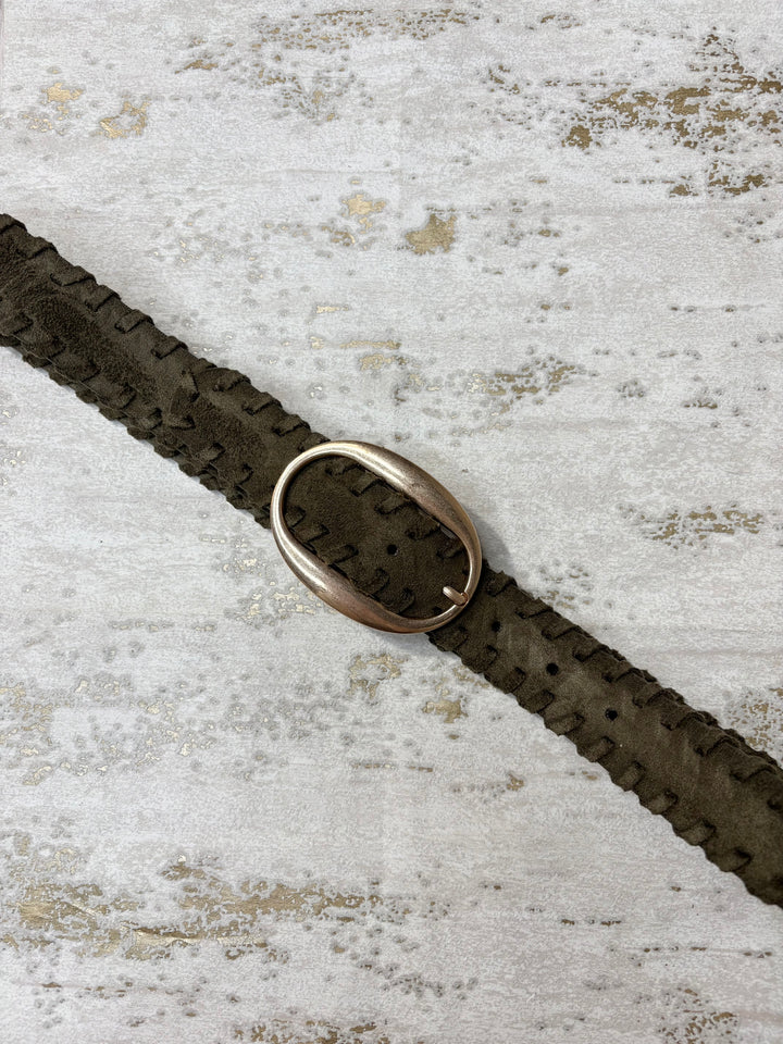 Thin Suedette Woven Trim Belt (7 Colours)