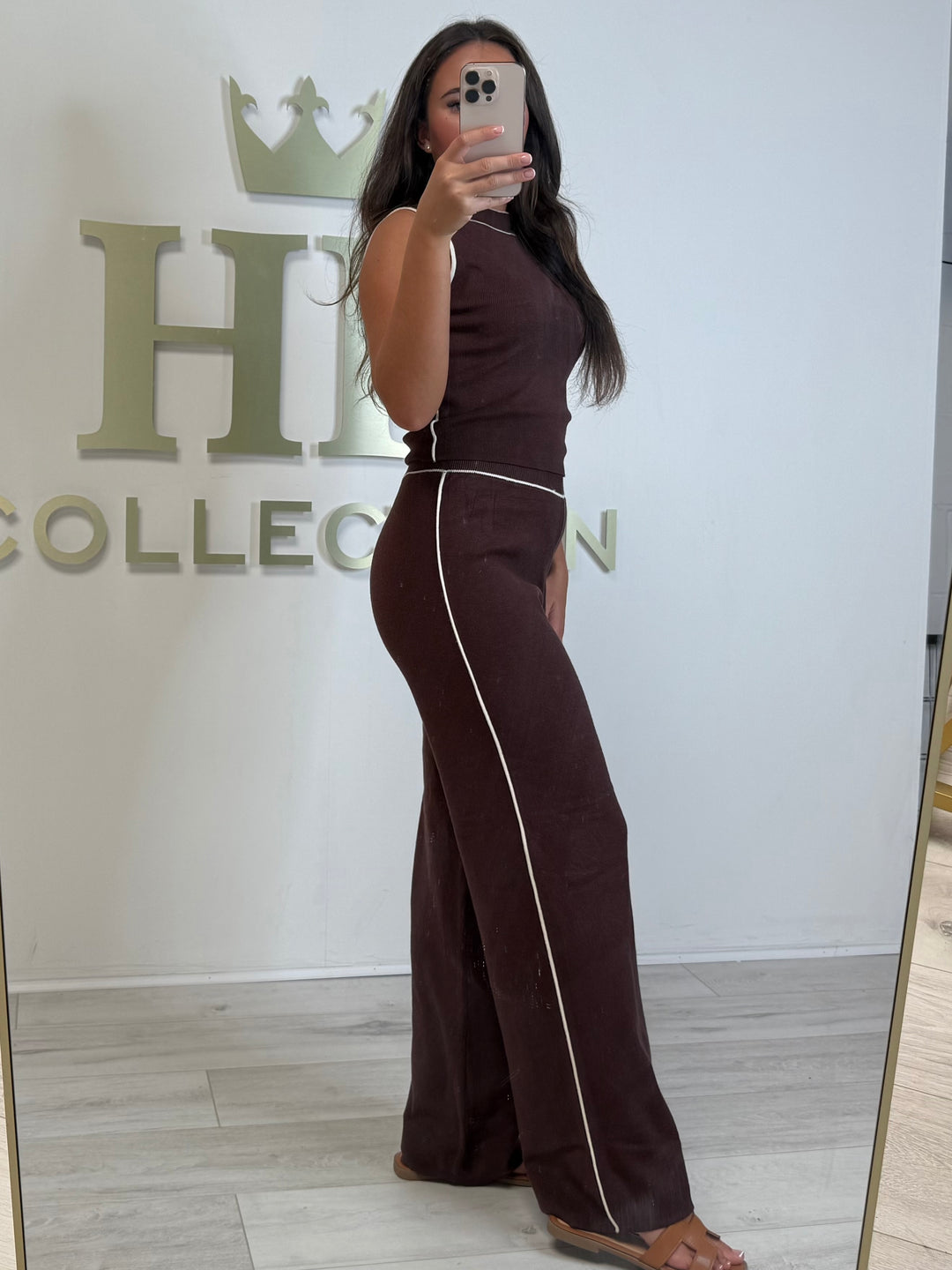 Turtle Neck Piping Detail Sleeveless Top & Trouser Co-ord (2 Colours)