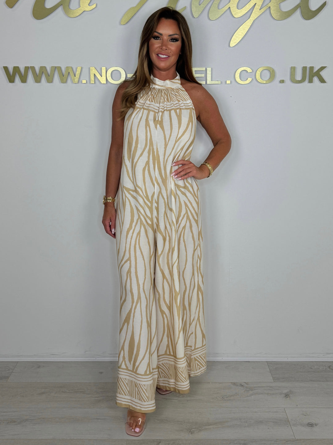 Zebra Halter Floaty Jumpsuit (6 Colours)