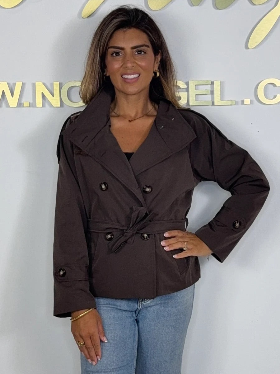 Collared Double Breasted Belted Parker Jacket (5 Colours)