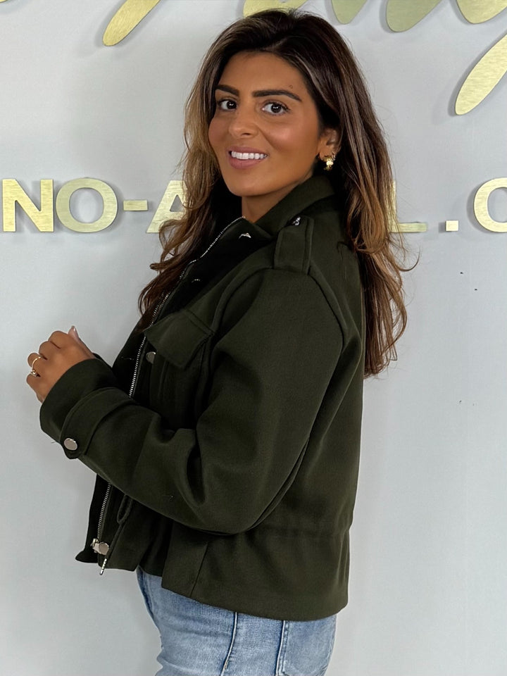 Military Drawstring Zip Up Bomber Jacket (5 Colours)