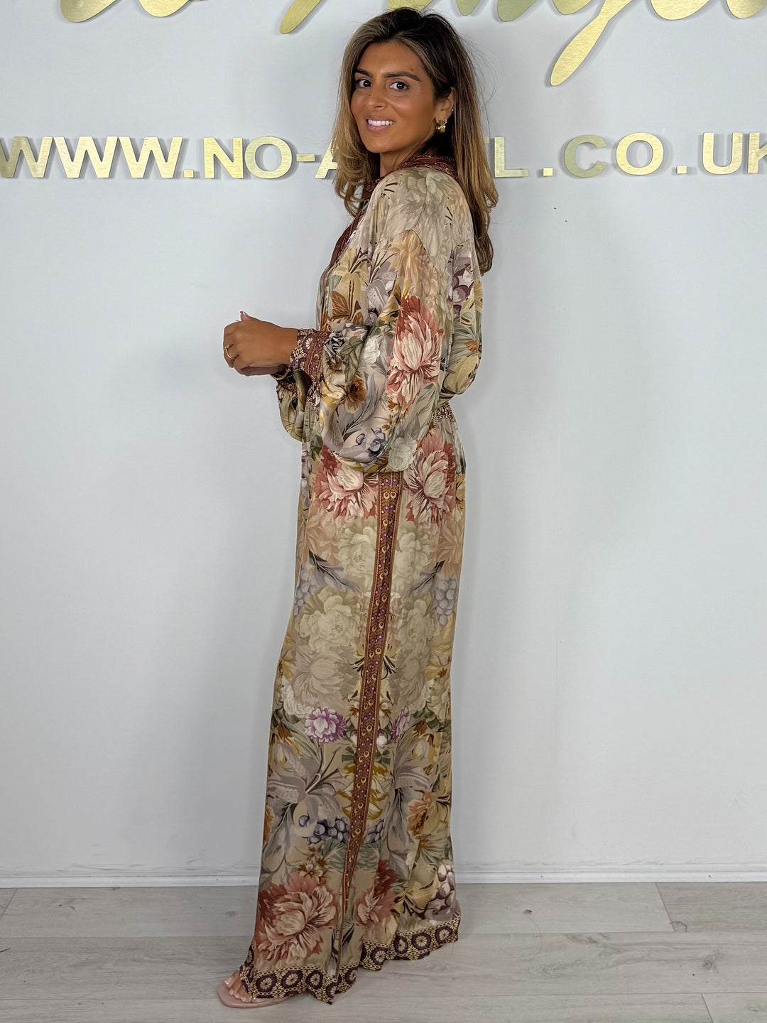 Floral Print Collared Balloon Sleeve Shirt & Trouser Co-ord