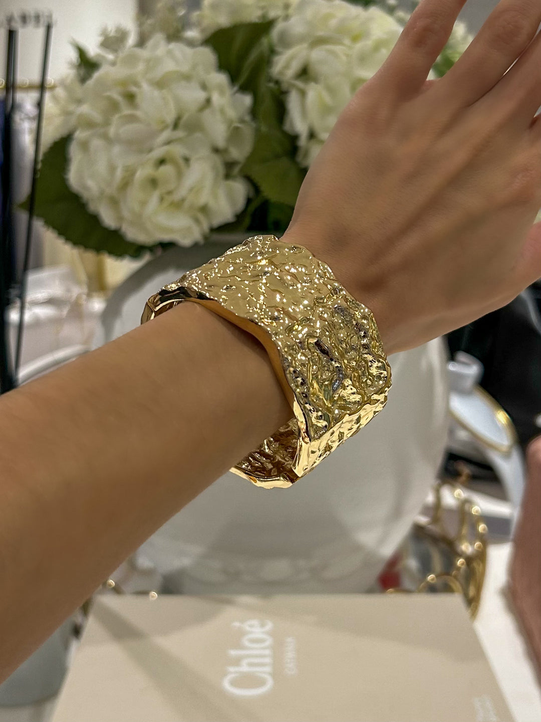 Large Textured Wavy Bangle (2 Colours)