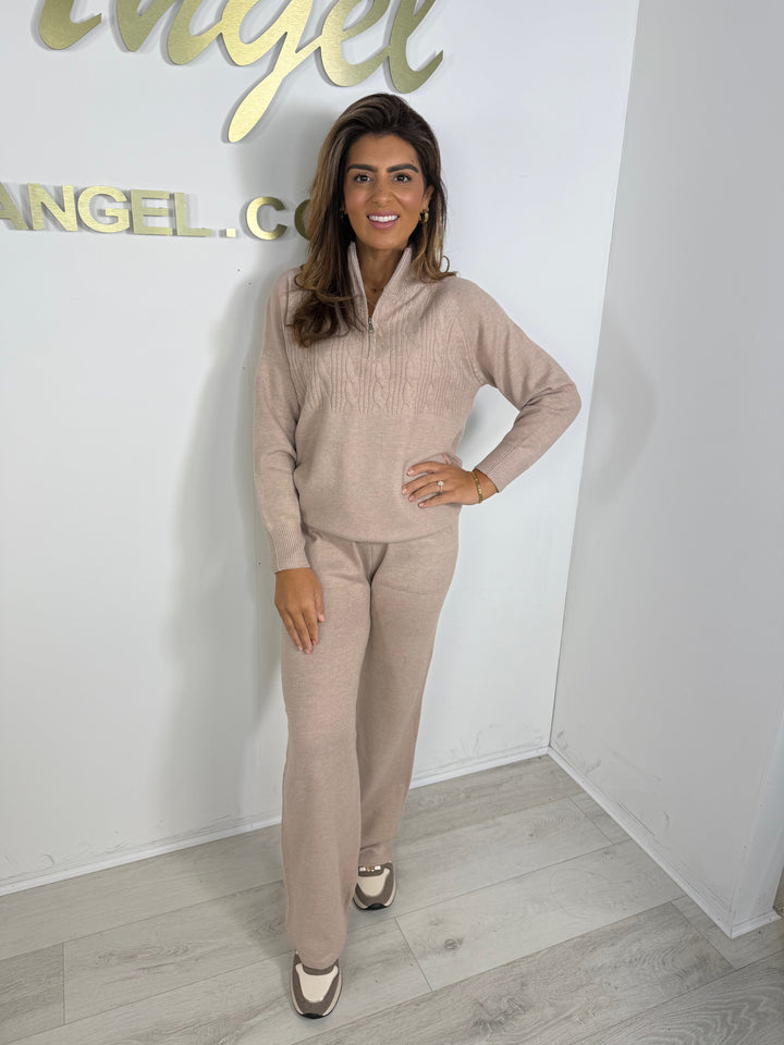 Soft Knit Funnel Neck Zip Up Trouser Co-ord (5 Colours)