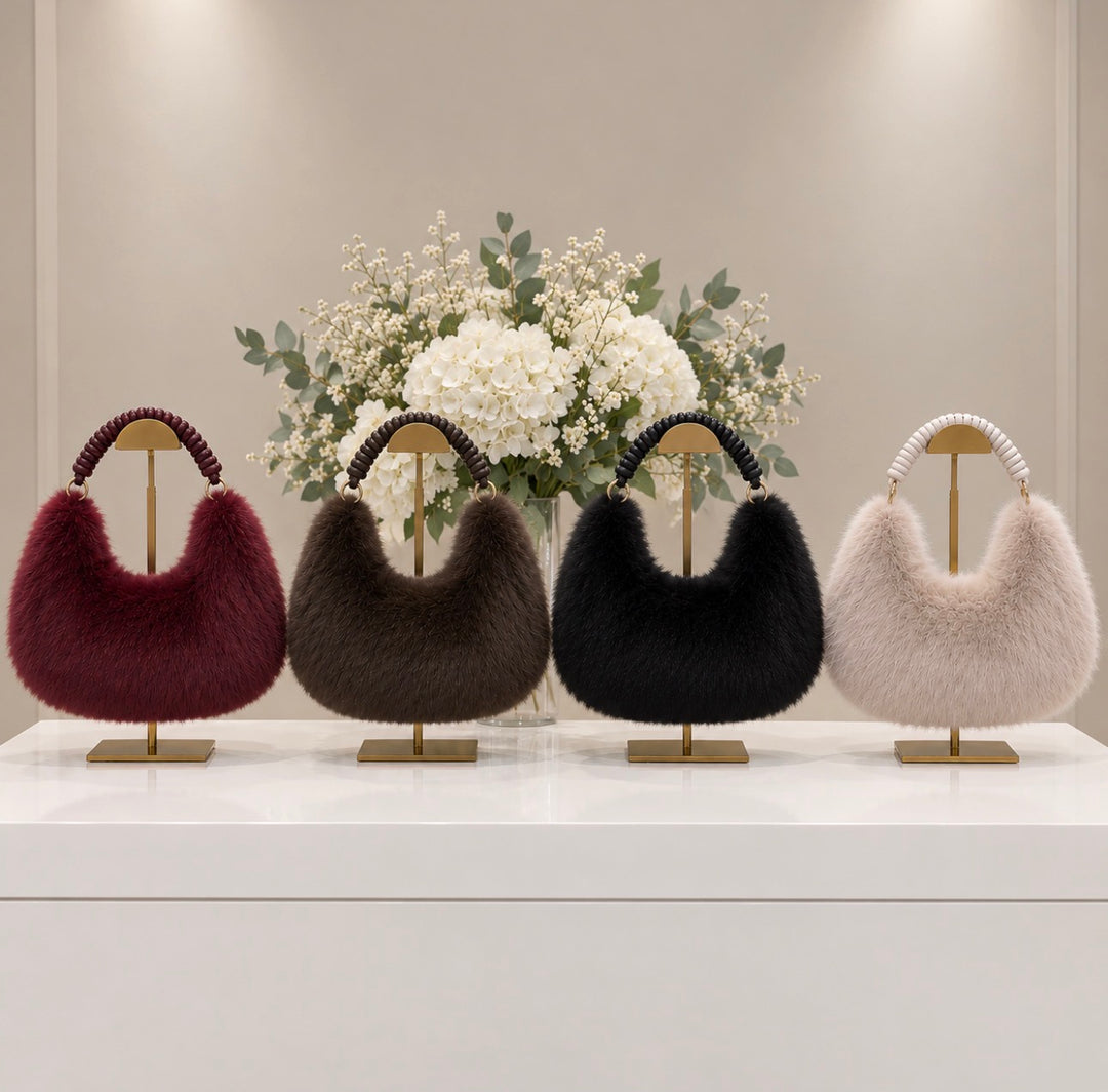 Luxe Faux Fur Crescent Shoulder Bag (4 Colours)