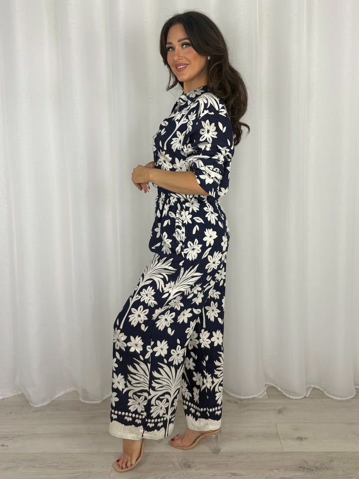 Floral Print Button Up Shirt & Trouser Co-Ord (6 Colours)