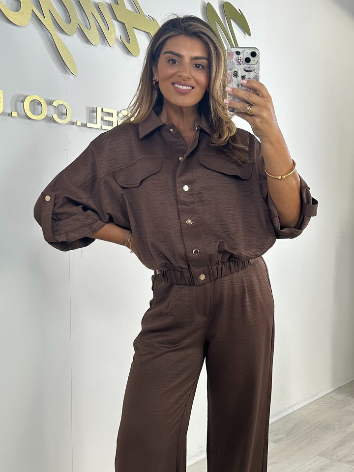 Gold Button Collared Military Jacket & Trouser Co-Ord (2 Colours)