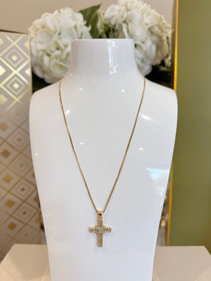 Encrusted Diamante Cross (2 Colours)