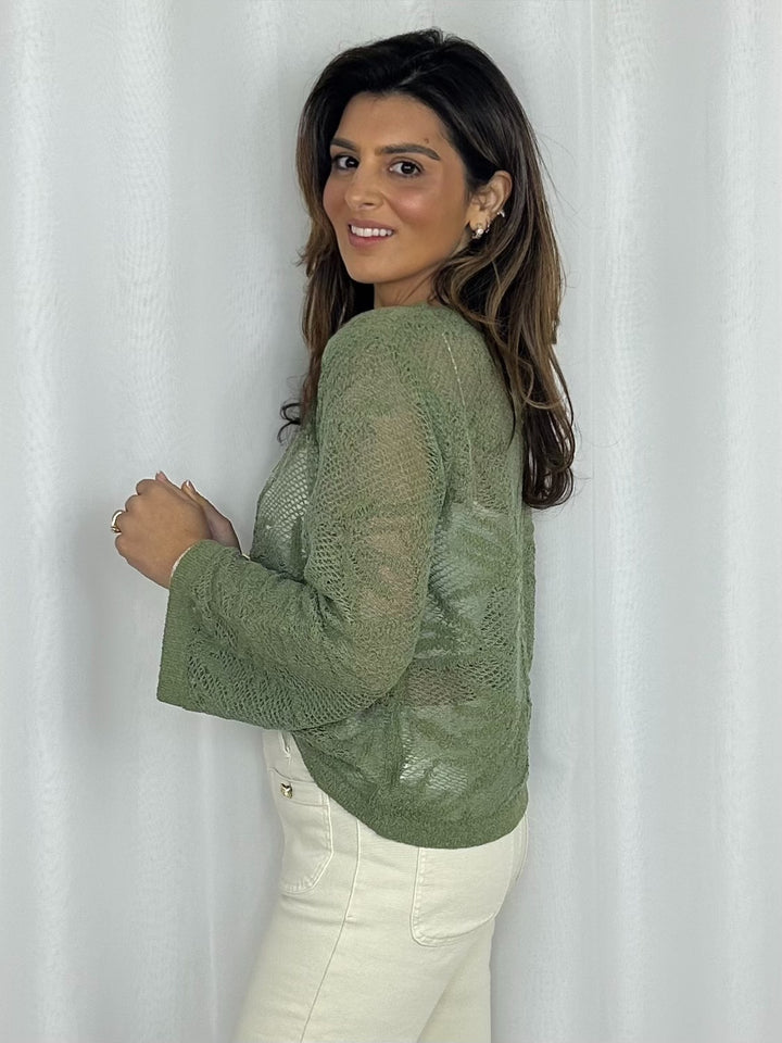 Oversized Mesh Leaf Crochet Design Jumper (4 Colours)