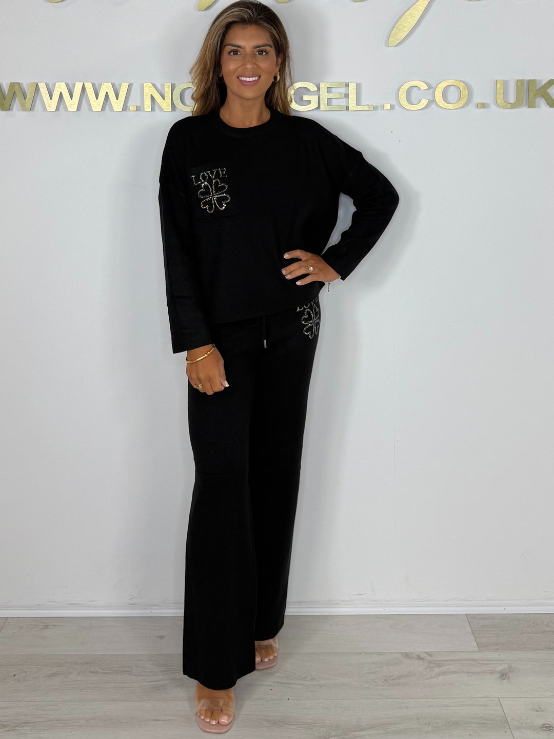 Luxury Knit Round Neck LOVE Detail Jumper & Trouser Co-ord (2 Colours)