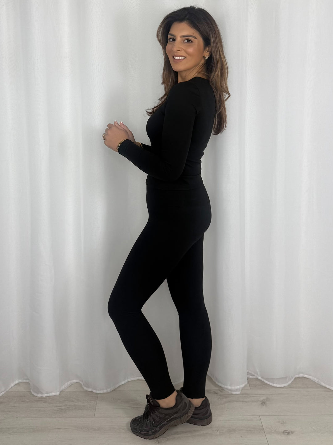 Black Long Sleeve Top & Legging Co-ord