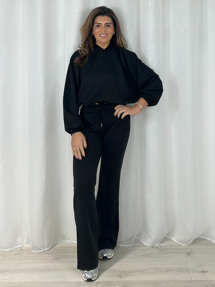 Balloon Sleeve Hooded Jumper & Flared Trouser Co-Ord (7 Colours)