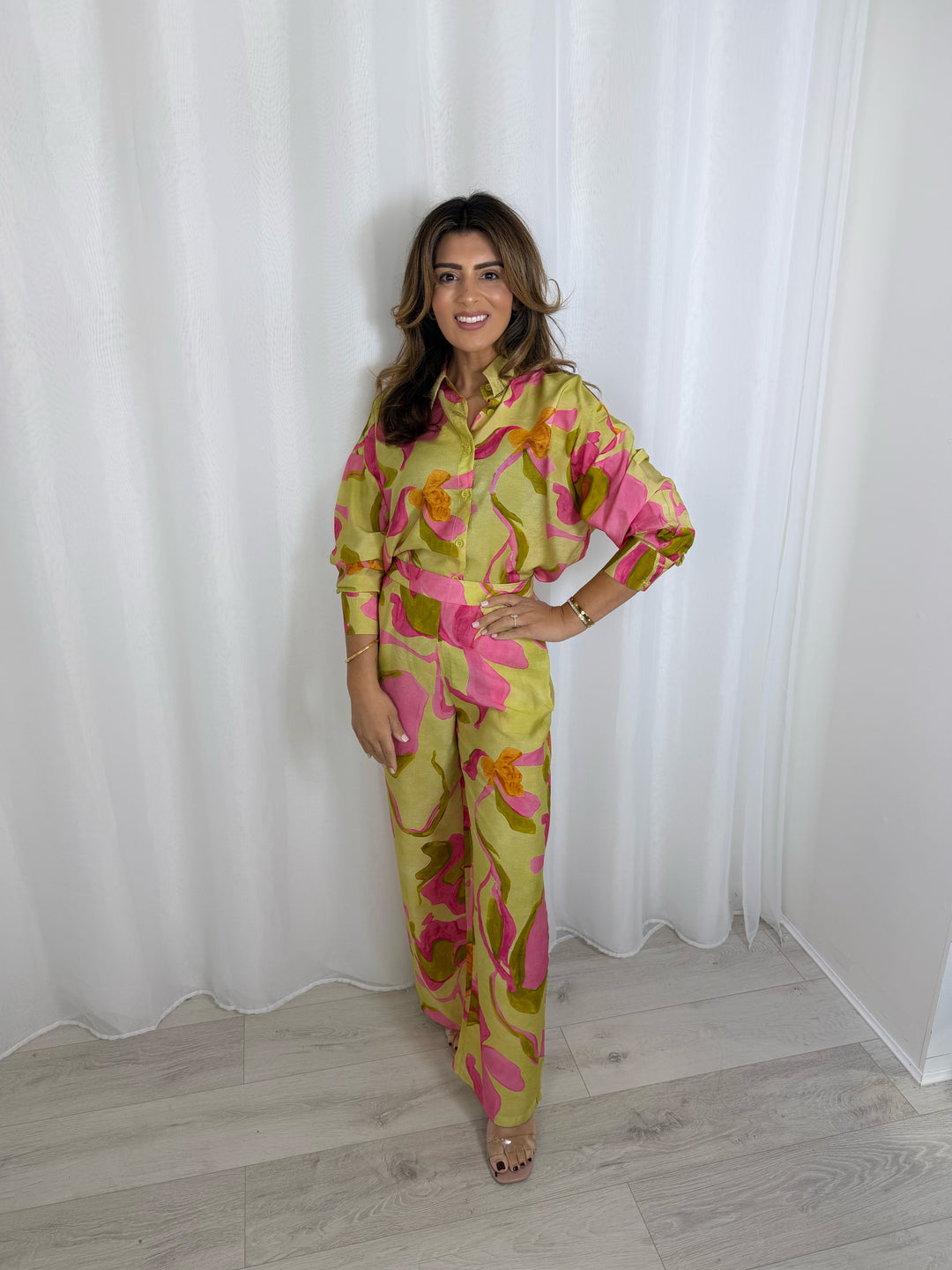 Long Sleeve Floral Shirt & Trouser Co-Ord