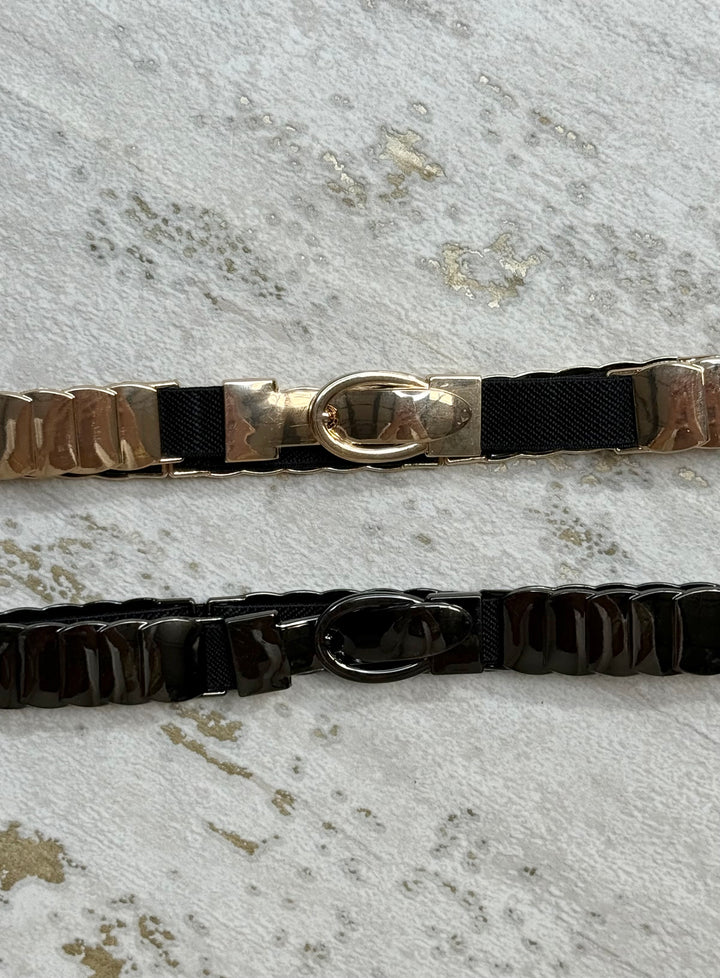 Thin Squared Stretch Detail Belt (2 Colours)