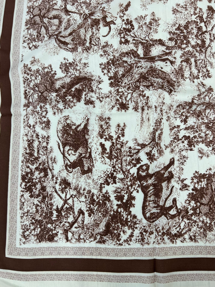 Tree/Animal Pattern Square Neck Scarf (2 Colours)