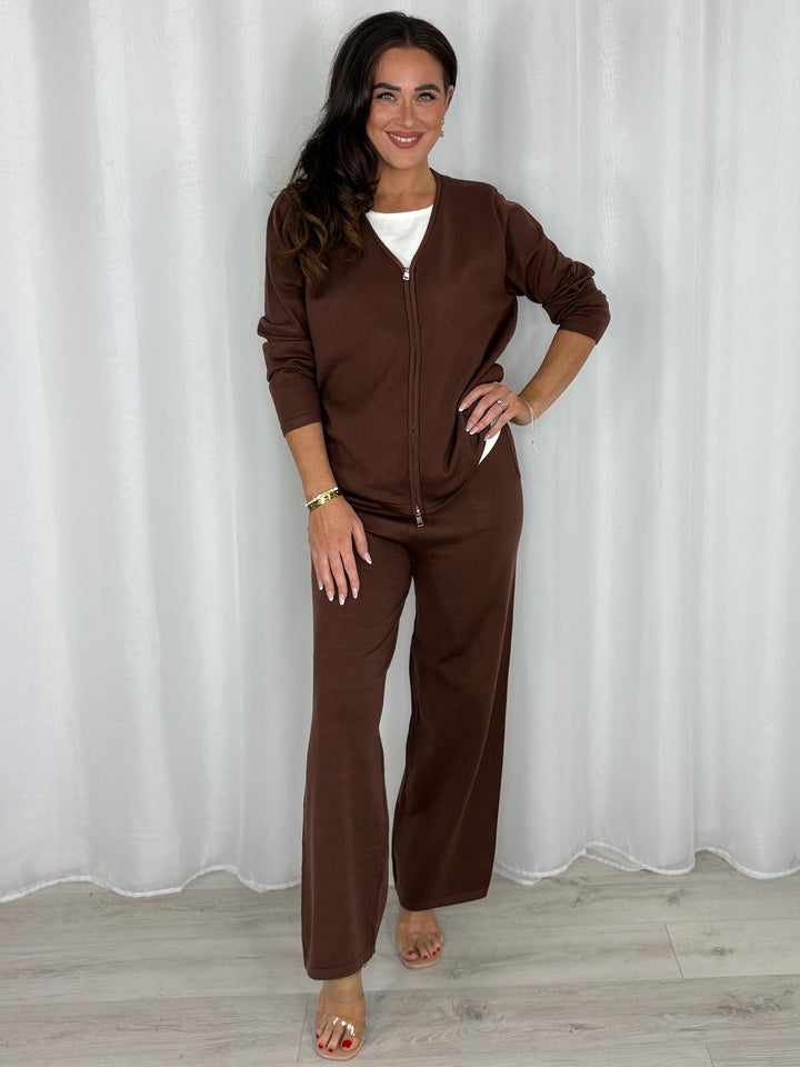 V-Neck Zip Up Jacket And Trouser Co-Ord (5 Colours)