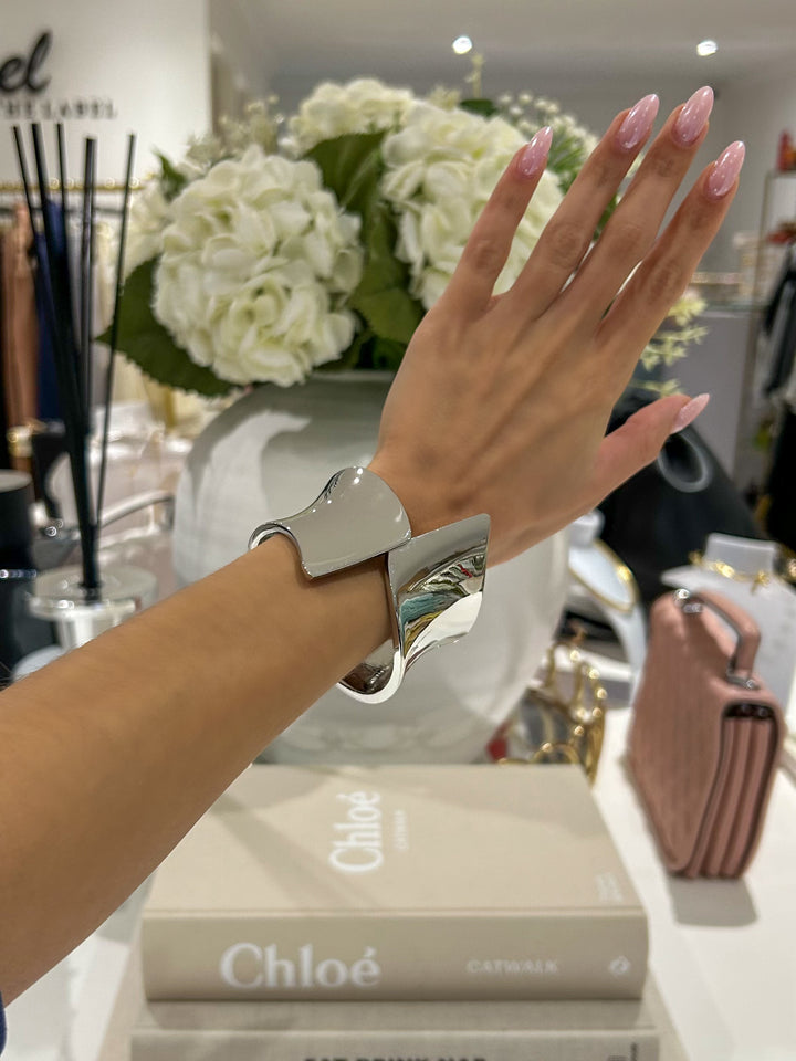 Plain Cross Over Thick Bangle (2 Colours)