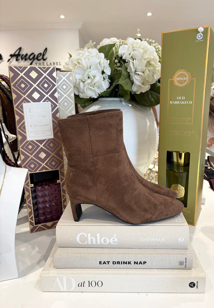 Suedette Zip-Up Ankle Boot (2 Colours)