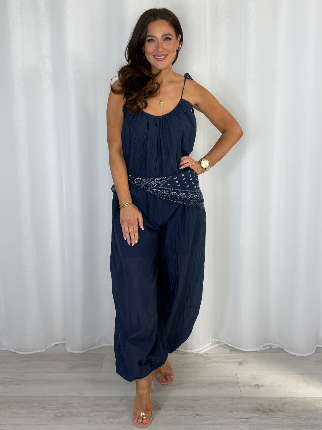 Bandana Scarf Balloon Jumpsuit (7 Colours)