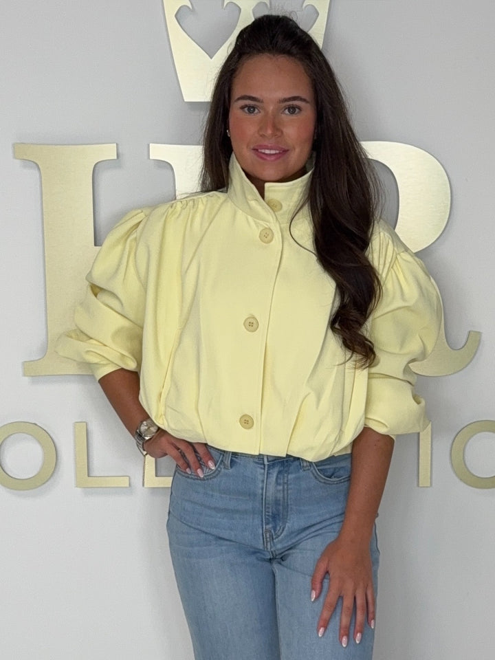 Funnel Neck Button Up Balloon Style Jacket (9 Colours)