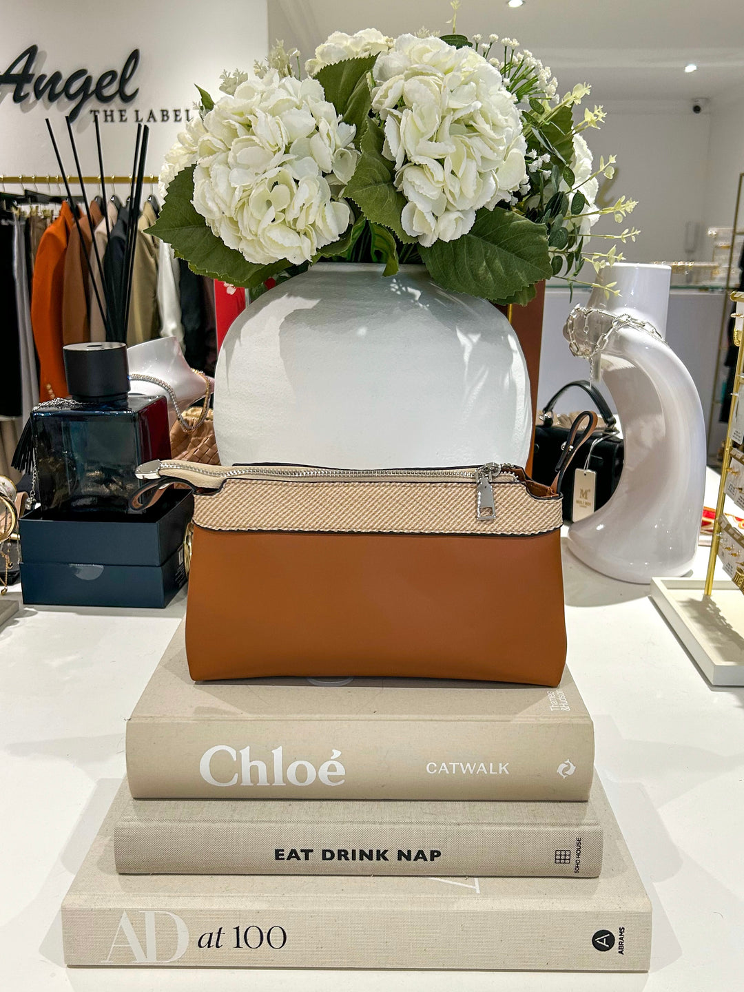 Two Toned Textured Buckle Bag